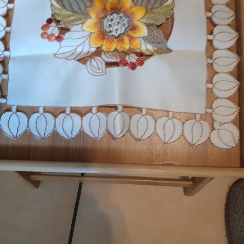 Floral Embroidered Hollowed Out Placemats Set Of Four ( New)